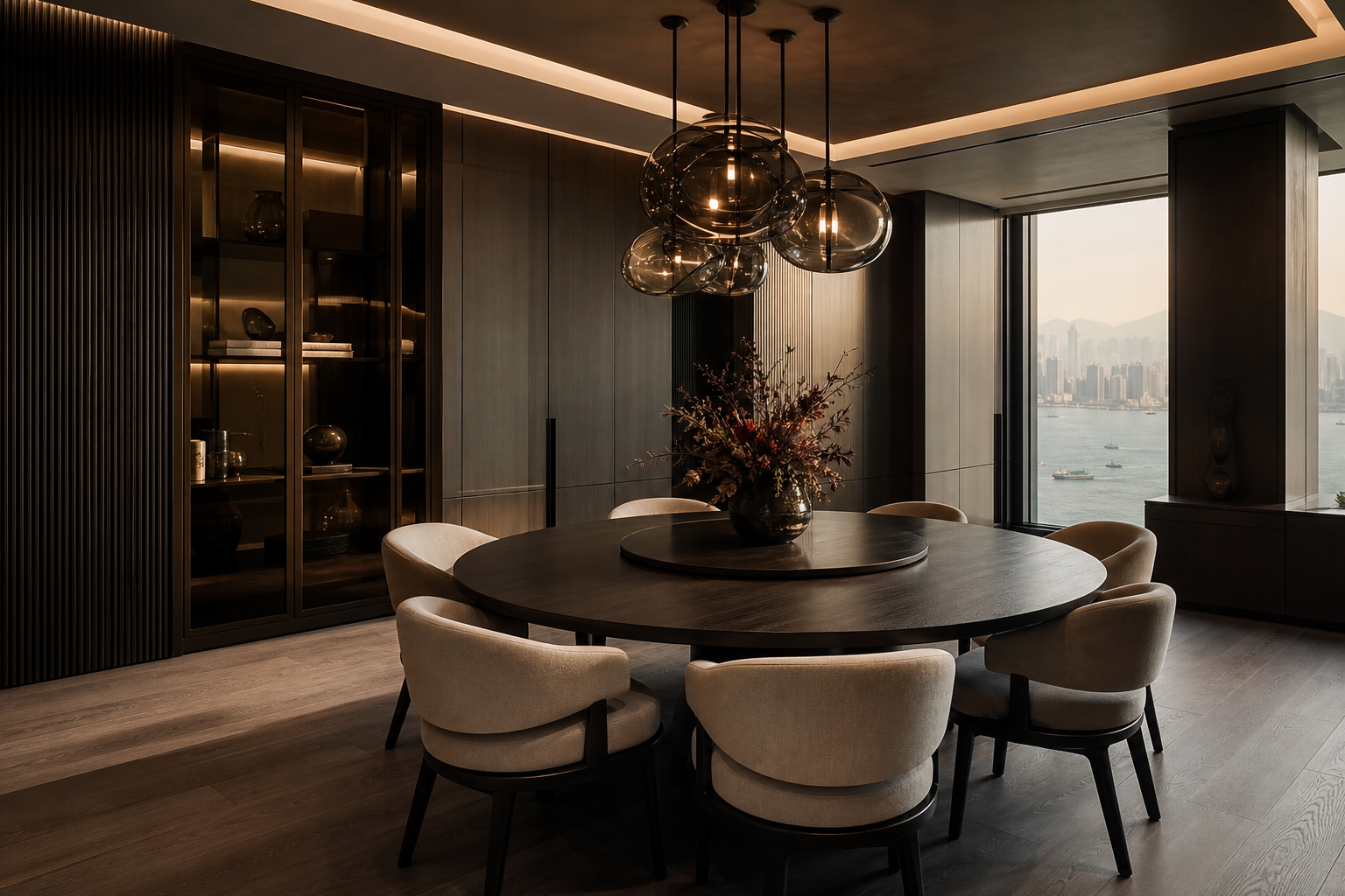 Concept rendering of a sculptural dining room for a private residence